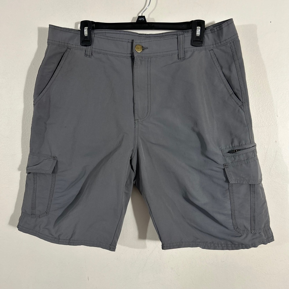 Burnside Cargo Shorts Mens 36 Grey  Lightweight Outdoor Hiking Utility